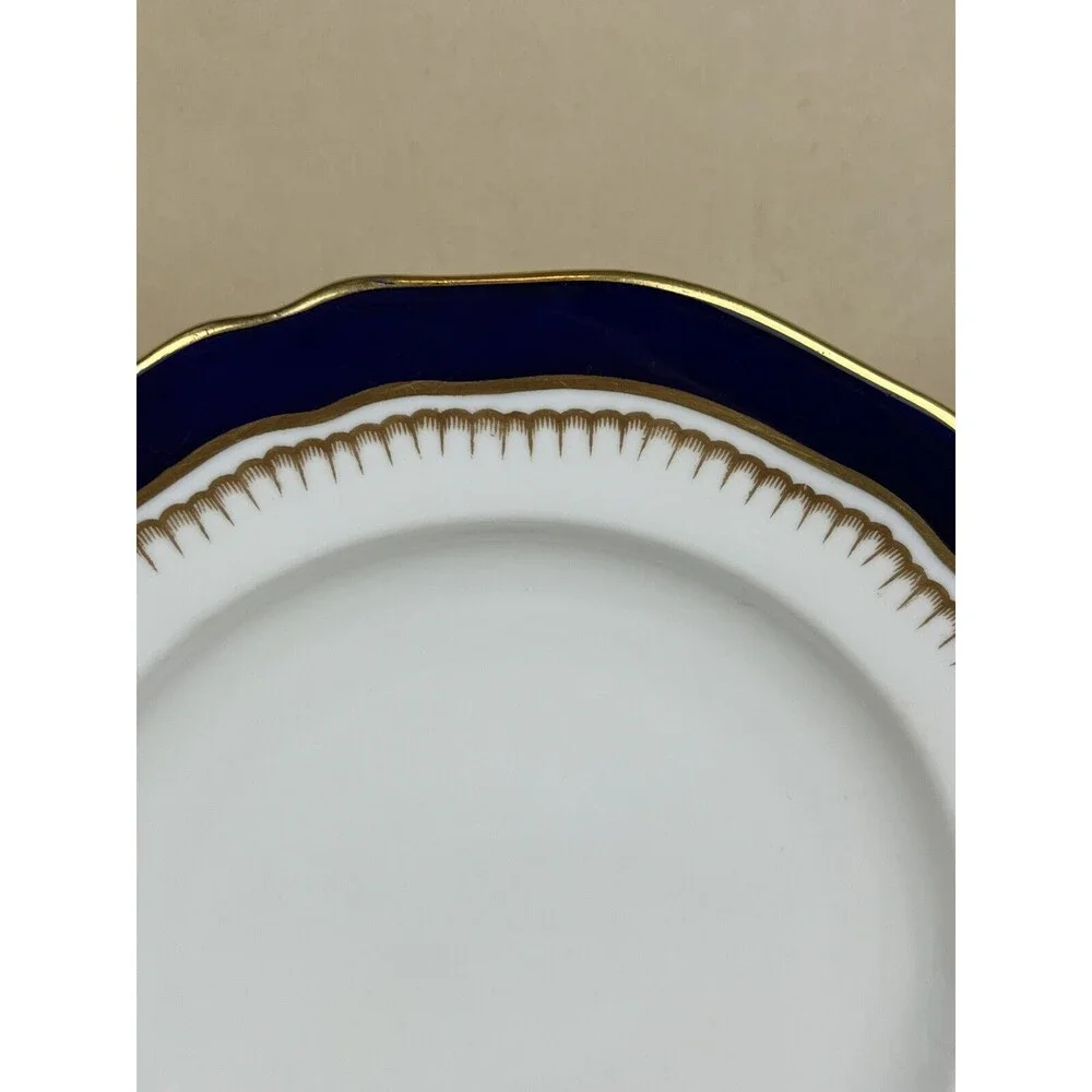 2 HTF Antique Spode Copeland Cobalt Blue Gold Trim R7767 Salad Plate 7 3/4”‎
